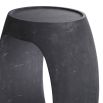 Mid-century modern style side table crafted from solid black marble