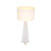 A luxury table lamp by Eichholtz with a sophisticated base, stylish fabric shade and alluring antique brass finish