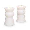 A set of 2 white sculptural candles by Eichholtz 