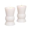 A set of 2 white sculptural candles by Eichholtz 