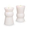 A set of 2 white sculptural candles by Eichholtz 