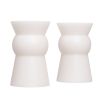 A set of 2 white sculptural candles by Eichholtz 