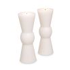 A set of 2 white sculptural candles by Eichholtz