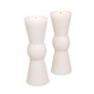 A set of 2 white sculptural candles by Eichholtz