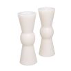 A set of 2 white sculptural candles by Eichholtz