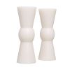 A set of 2 white sculptural candles by Eichholtz