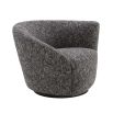 A moody and asymmetrical, right-facing swivel chair in a Cambon Black finish.