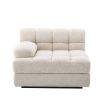 A left facing sofa upholstered in a boucle cream fabric.