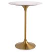 Circular marble top table with brushed brass base