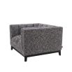 stunning grey upholstered seat with black legs