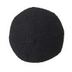 Small and subtle round pillow in a boucle black finish