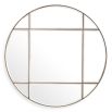 Circular wall mirror with antique brass frame