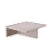 Elegant and glamorous low coffee table in travertine finish