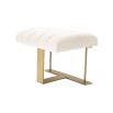 A gorgeous stool by Eichholtz with a boucle cream upholstery, deep channelled stitching and a brushed brass frame