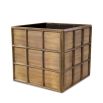 Gorgeously simple planter with vintage gold finish and grid design