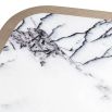 Charming whitewash bedside table with elegant marble tabletop