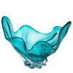 Sculptural blue glass bowl
