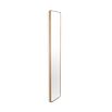 Rectangular mirror with glamourous rounded edges and a brass finish frame