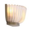 A luxurious wall lamp by Eichholtz featuring a frosted glass shade with vertical lines and a vintage brass finish