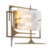 Illustrious geometric wall lamp with antique brass and hand-blown glass finish
