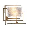 Illustrious geometric wall lamp with antique brass and hand-blown glass finish