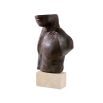 A statement torso sculpture by Eichholtz with an antique bronze finish and marble base