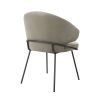 Elegant dining chair upholstered in velvet with tapered legs