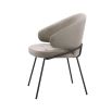 Elegant dining chair upholstered in velvet with tapered legs