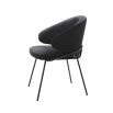 Sleek and modern dining chair with wrap-around arm/back rest and tapered legs