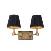 Opulent black and gold vintage finish double wall light