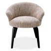 Mademoiselle beige dining chair with curved silhouette and black wooden legs