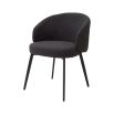 Sleek and elegant black boucle dining chairs