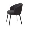 Sleek and elegant black boucle dining chairs