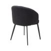 Sleek and elegant black boucle dining chairs