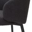 Sleek and elegant black boucle dining chairs