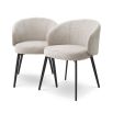 Stylish dining chairs upholstered in sisley beige