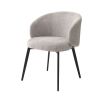 Sophisticated dining chairs with armrest, upholstered in sisley grey