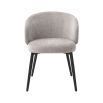 Sophisticated dining chairs with armrest, upholstered in sisley grey