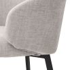 Sophisticated dining chairs with armrest, upholstered in sisley grey