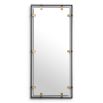 Timeless, industrial style mirror with brass accents