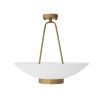 A simplistic yet stylish ceiling lamp by Eichholtz with a white glass and antique brass finish