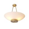 A simplistic yet stylish ceiling lamp by Eichholtz with a white glass and antique brass finish