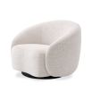 Cosy curve appeal armchair in off-white upholstery