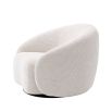 Cosy curve appeal armchair in off-white upholstery