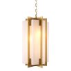 Stunning, geometric chandelier with antique brass and alabaster finish