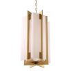 Stunning, geometric chandelier with antique brass and alabaster finish