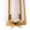 Stunning, geometric chandelier with antique brass and alabaster finish