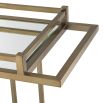 Glamorous, art-deco inspired drinks trolley with brushed brass and mirror glass features