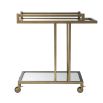 Glamorous, art-deco inspired drinks trolley with brushed brass and mirror glass features