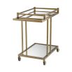 Glamorous, art-deco inspired drinks trolley with brushed brass and mirror glass features